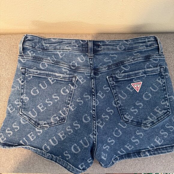 Guess Womens Denim Logo Print High-Rise Shorts Size 29 - Picture 6 of 6